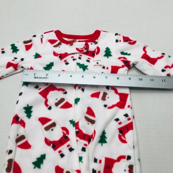 Just One You Made By Carter's Baby Size 6 Month Dark Santa Footed Pajama New - Picture 9 of 16